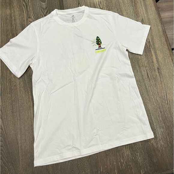 NWOT Converse All Star Tree T-Shirt Short Sleeve Crewneck Graphic Print White M - Picture 1 of 6